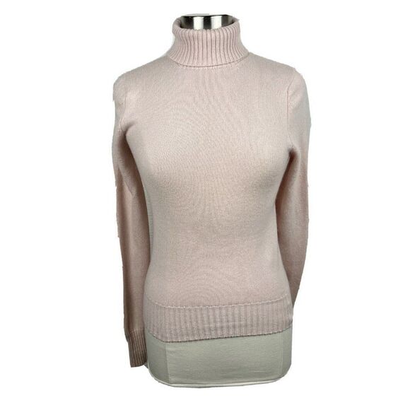 Corgi Knitwear M Womens Light Pink Turtleneck Sweater Cashmere Jumper Soft - Picture 1 of 7